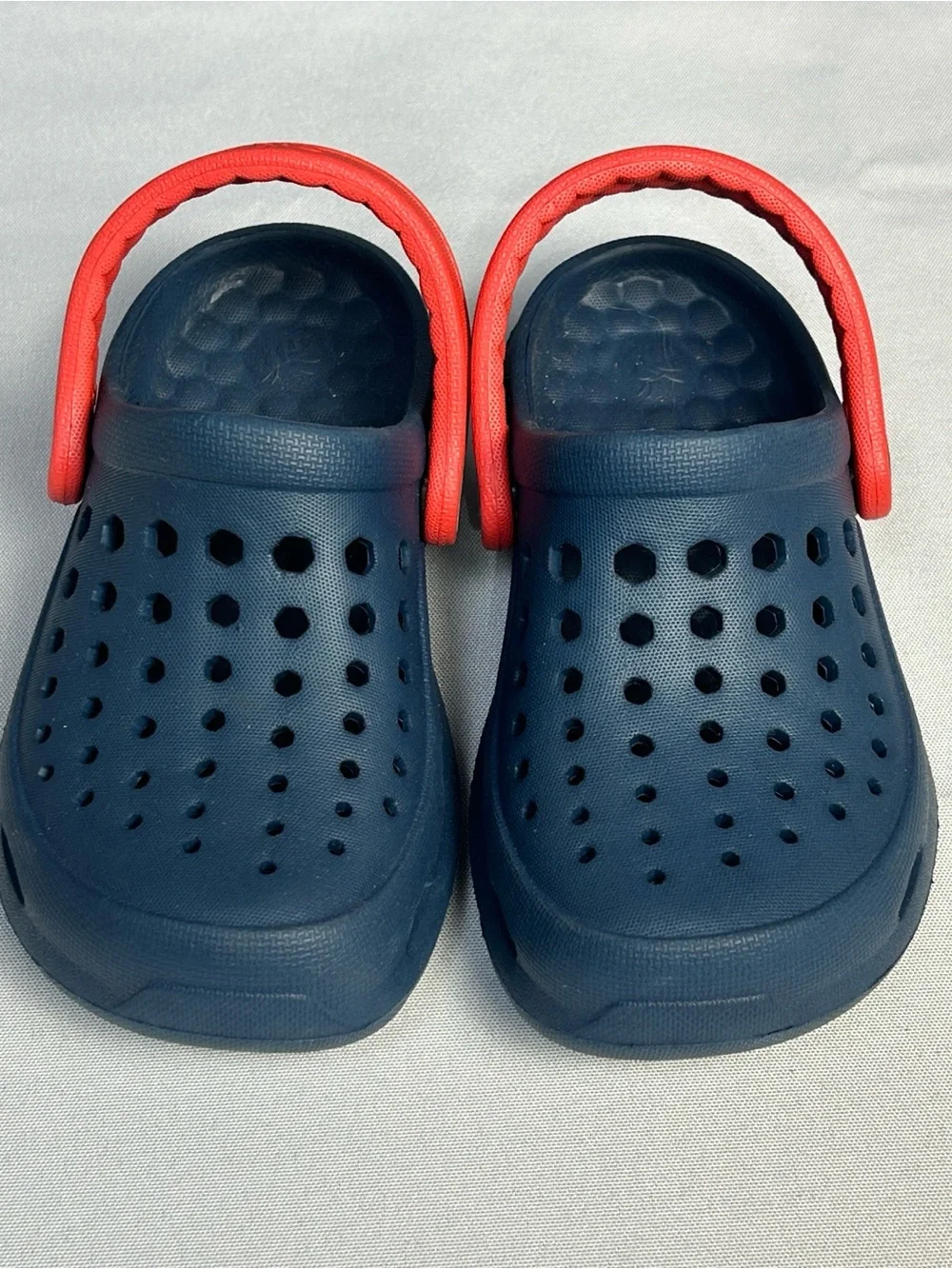 Joybees Toddler 8/9 Navy Clog Red Heel Strap Water Outdoor Shoes Breathable